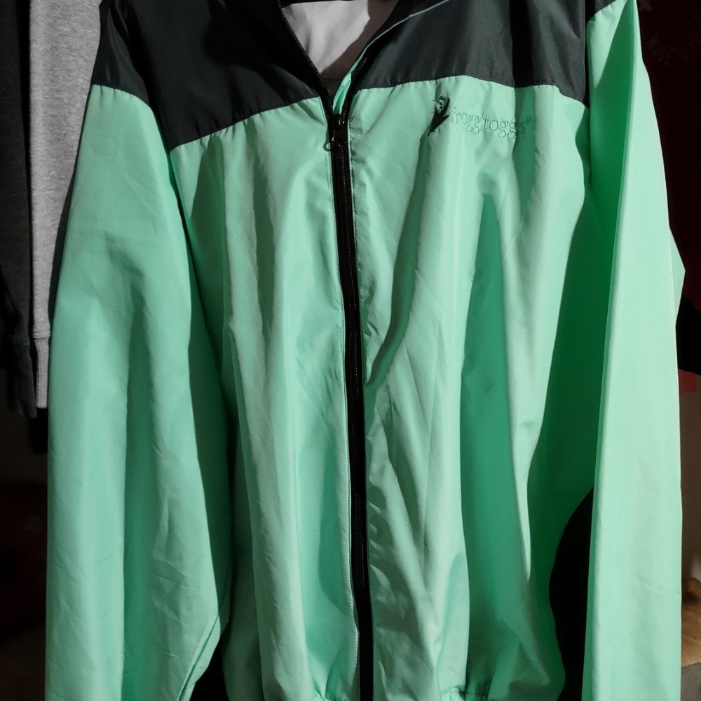 Mint Green and Black Windbreaker Jacket